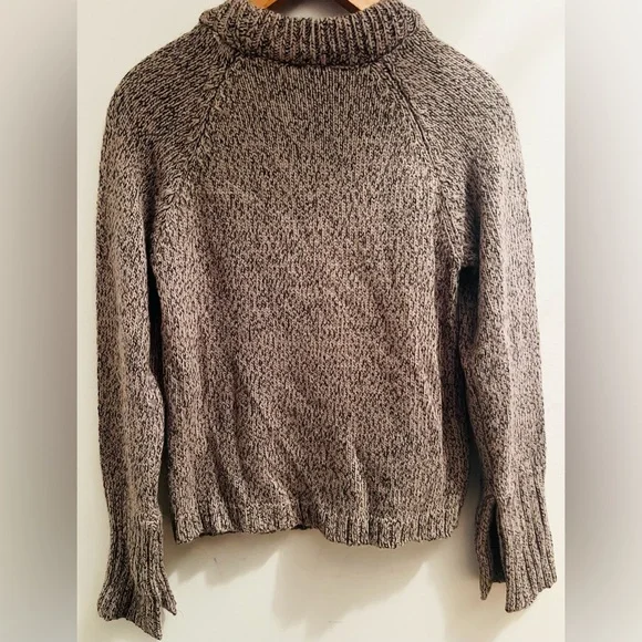 Zara Black & Tan Crew Neck Button Sweater Size L - Picture 9 of 9